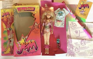 Jem Jerrica And Holograms Doll Hasbro 1985 Flashing Earrings W/box Poster
