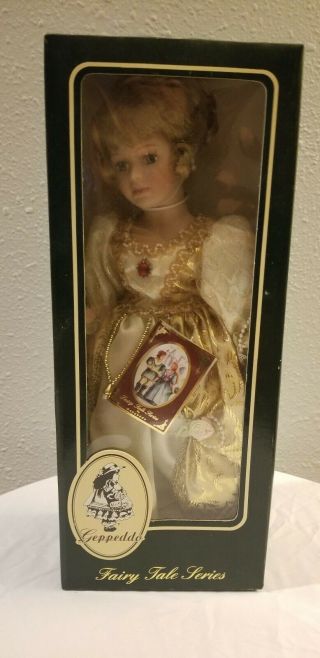 Cinderella Porcelain Doll “at The Ball " Fairy Tale Series By Geppeddo With Stand