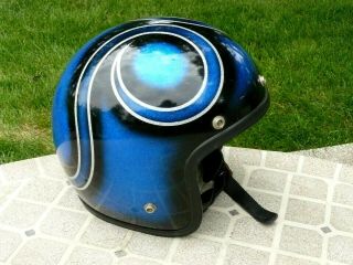Vintage 70’s Metalflake Glitter Design Motorcycle Riding Racing Bobber Helmet