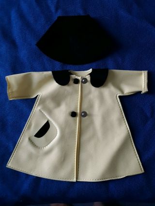 Betsy Mccall Vintage Outfit Yellow Raincoat Slicker & Black Rain Hat For 8 " Doll