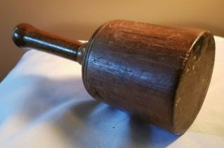 Vintage Sculpture Mallet Bell Shaped Walnut Chisel Hammer Woodworking Hand Tool
