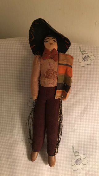 Handmade Vintage Cloth Mexican Doll Very Old