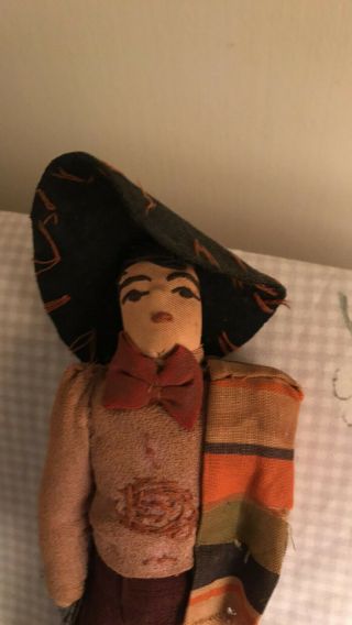 Handmade vintage cloth Mexican doll VERY OLD 2