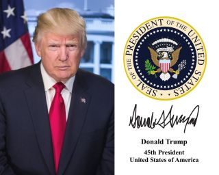 President Donald Trump 11x14 Poster With Presidential Seal And Signature