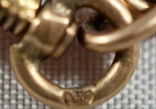 Antique Screw Clasp 14K Yellow Gold Victorian Pocket Watch Chain Swivel 3