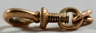 Antique Screw Clasp 14K Yellow Gold Victorian Pocket Watch Chain Swivel 4