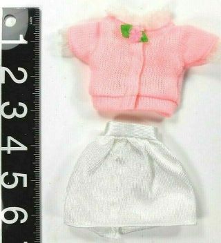 Barbie Vintage Clothes White Skirt & Pink Sweater Top