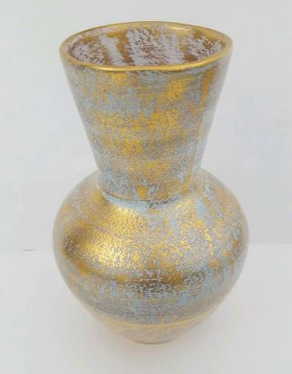 Vintage Stangl 5023 Mcm Antique Gold Pottery Hand Painted 9 1/2 " Tall Vase
