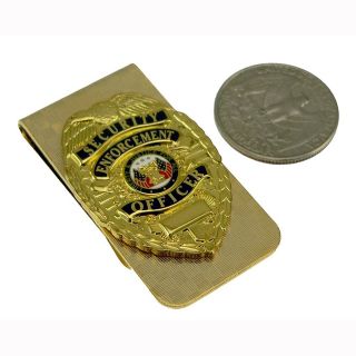 Security Enforcement Officer Seo Mini Badge Money Clip Gold