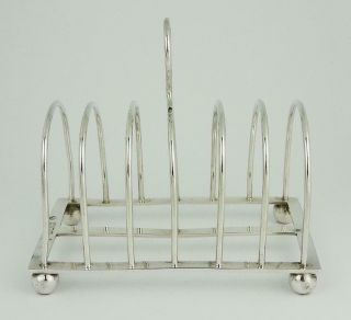 Antique EDWARDIAN STERLING SILVER TOAST RACK London 1904 William Hutton & Sons 2