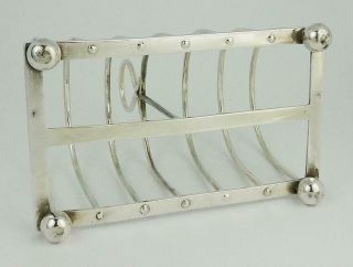 Antique EDWARDIAN STERLING SILVER TOAST RACK London 1904 William Hutton & Sons 4