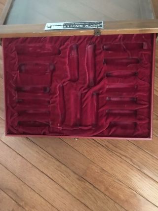 Buck Knife Counter Display Case Glass and Real Wood Dovetail Joinery 3