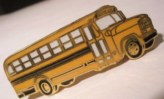 School Bus Vintage Tie Bar Clip District Yellow Gift