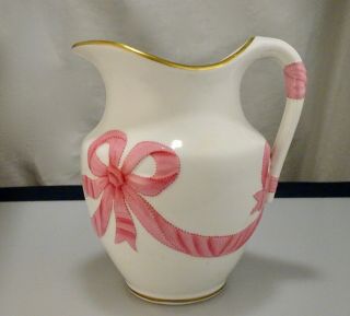 Antique Minton Porcelain Pink Bow Jug - 56585