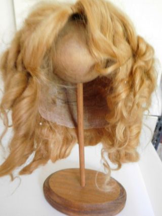 Vintage Mohair Doll Wig Shirley Temple Type Blonde For 14 " Circumference Head