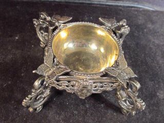Vintage Silver Unknown Maker Butterfly Footed Salt Cellar