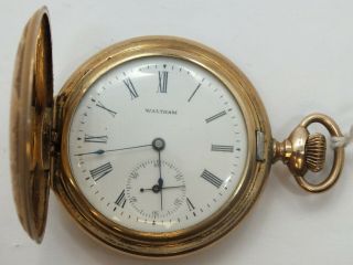 Waltham 6 Size Hunting Case Gold Filled 7 Jewel 1899 Pocket Watch Runs Lw079