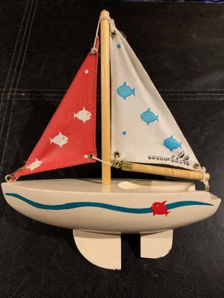 Vintage 1998 Bosun Boats By Reeves 7 " Sailing Yacht Sail Boat Model Toy Antique