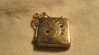 Antique / Victorian Locket/fob, .  Gold Filled, .  Half Moon Pattern.