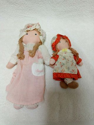 Vintage Holly Hobbie Dolls,  Carrie,  2 Versions,  One Pink With Kitten,  One Red