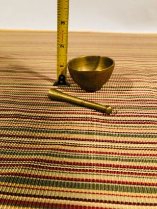 Vintage Solid Brass 1.  5” tall Mortar and Pestle 2.  75” Apothecary,  Herbs 4