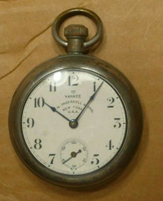 Scarce R.  H.  Ingersoll & Bros.  Yankee Back Wind And Set Pocket Watch 1891