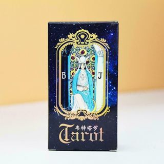 Tarot Cards Deck Vintage Antique Set Colorful Game Card Box Ca Q0b5