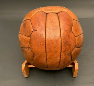 Early Vintage Circa 1930 ' s 18 Paneled Leather Laced Soccer Ball All 2