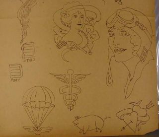 VINTAGE 1940s TATTOO FLASH FROM PENSACOLA FLORIDA TATTOO PARLOR 10 2
