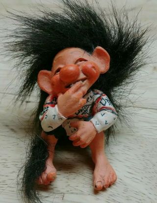 Vintage Candy Design Of Norway Troll Figurine Sitting Up