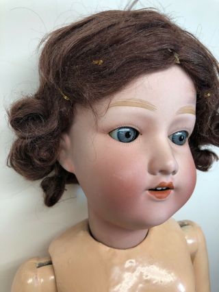 22” Antique Nippon Porcelain Head & Composition Body Repainted Jointed Sleep Eye 5