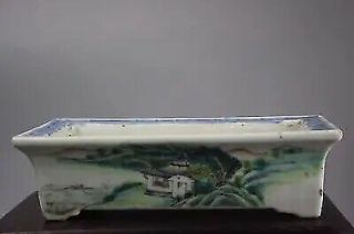 Chinese Antique Porcelain Planter Pot Bowl Holder Brash Washer Scholar Art