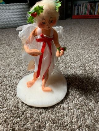 Vintage Annalee Christmas Angel Pixie Fairy Girl With Wings,  Holly 1988 9 "