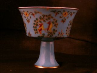 Wonderful Chinese Ming Dy Chenghua Thin Porcelain Bird High Heel Cup I140