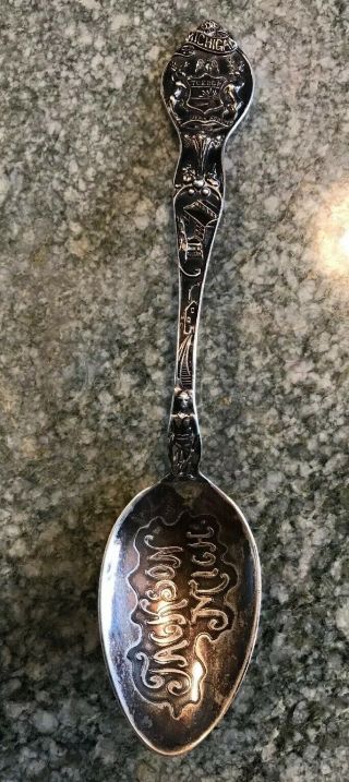 Antique Sterling Silver Souvenir Spoon,  Jackson,  Michigan
