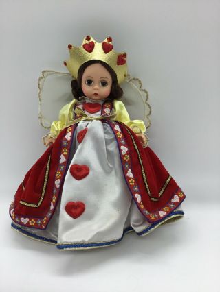 Madame Alexander Queen Of Hearts Doll 8 Inch Red Dress Gold Crown
