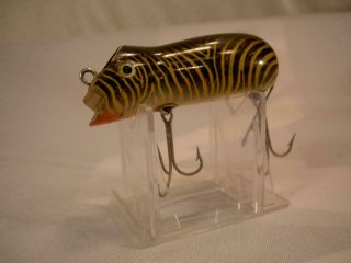 Vintage Old Fishing Collectible Shakespeare Mouse Mice Wood Lure Bait Color Hard