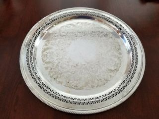 VINTAGE WM.  ROGERS SILVER PLATE SERVING TRAY 15 inch Round 172 4