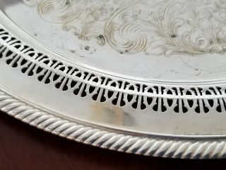 VINTAGE WM.  ROGERS SILVER PLATE SERVING TRAY 15 inch Round 172 6