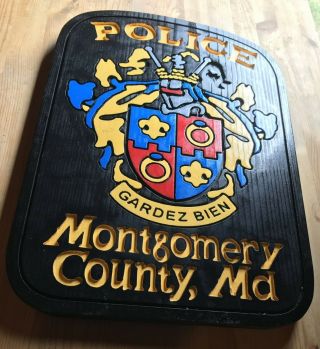 Police Montgomery 3d Routed Carved Wood Patch Plaque Sign Custom