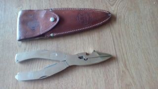 Abc Solingen Vintage Fishermans Tool Pliers With Sheath Made In Germany