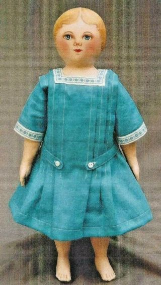 14 " Vintage Maggie Bessie/north Carolina Cloth/soft Sculpture Doll& Dress Pattern