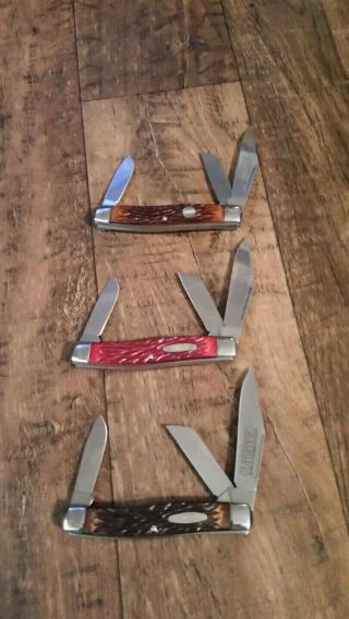 Camillus Usa Made 3 Blade Rough Cut 4 " Stockman Stock Knife