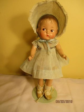 10 " Vintage Composition Doll Clothes W Carring Case Unmarked
