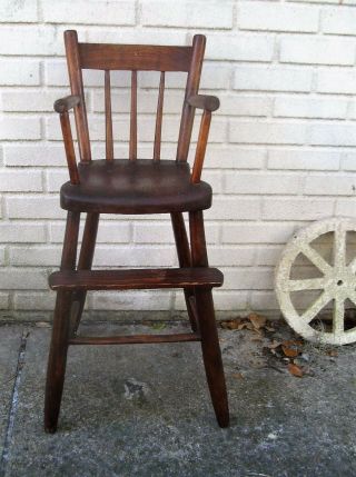 Antique Early American High Chair For Child Wood