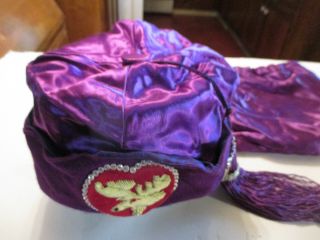 Vintage Authentic Purple Loyal Order Of Moose Lodge Ceremonial Hat