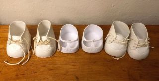 3 Pair Vintage Cabbage Patch Doll Shoes Mary Jane White High Tops Hong Kong