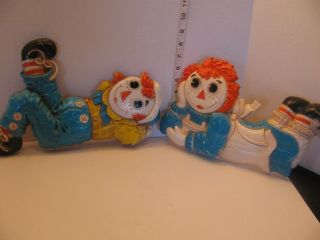 Vintage Raggedy Ann And Andy Wall Hanging Decor 1977 Bobbs Merrill 13 "
