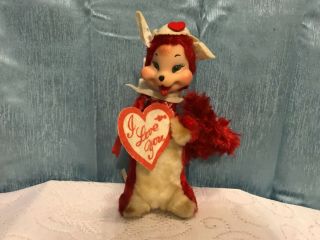 Vintage Valentine’s Day Fox Rushton Stuffed Animal
