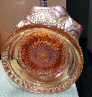 Antique 1910 Marigold Carnival Fashion Punch Bowl Set by Imperial Glass 4